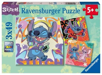 Puzzle dla dzieci 2D 3x49 Disney Stitch - Ravensburger