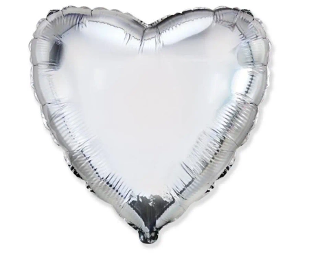 Balon foliowy 46cm Serce srebrne - Godan