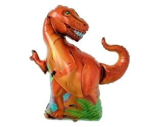 Balon foliowy Dinozaur T-rex pomarańczowy 66x59cm - Godan