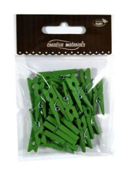 Klamerki drewniane zielone 30mm 25szt - Galeria Hobby