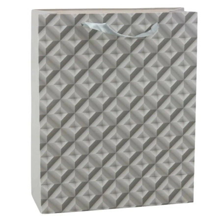 Torebka prezentowa 3D szara 32x26x105cm - Leantoys