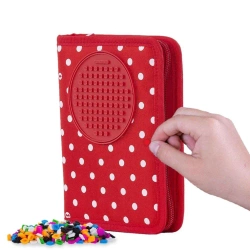 Piórnik szkolny na suwak z czerwoym panelem - Cass film