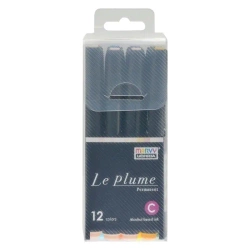 Markery permanentne z końcówką pędzelkową 12szt - Marvy