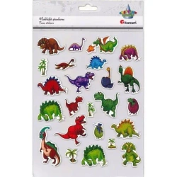 Naklejki 3D papierowe na piance dinozaury 24szt - Titanum
