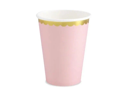 Kubeczki jasnoróżowe 220ml 6szt - PartyDeco
