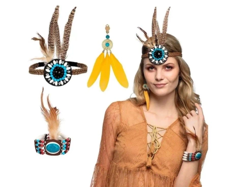 Zestaw Hippie opaska, kolczyki, bransoletka - Boland