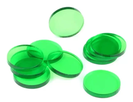Znaczniki akryl zielone okrągłe 22x3mm 10szt - Crafters