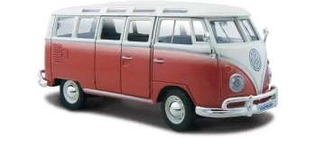 Model metalowy Volkswagen Samba biało-czerwiny - Maisto