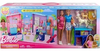 LALKA BARBIE OPIEKUNKI ZWIERZĄT 2 lalki, pieski, akcesoria,zestaw do zabawy