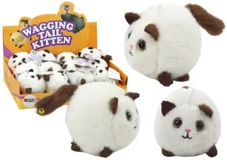 Pluszowy Kotek skaczący biały - Leantoys