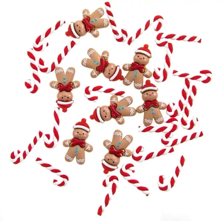 Ozdoby polimerowe 3D Gingerbreas & candy 28szt - Dalprint