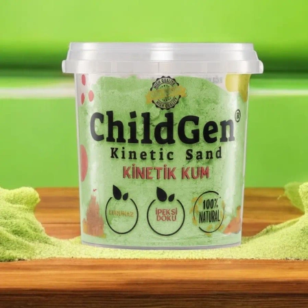 Piasek kinetyczny naturalny zielony 500g - ChildGen (GEN OYUNCAK SANAYİ TİCARET A.Ş.)