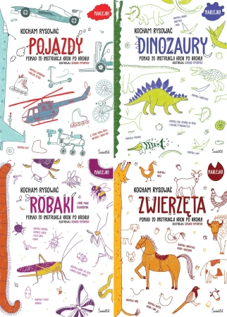 Pakiet Dinozaury. Robaki. Pojazdy. Zwierzęta Kocham rysować Dla dzieci - Opracowanie zbiorowe