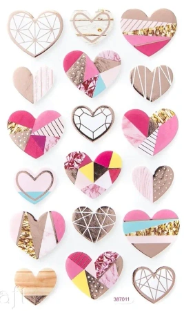 Naklejki z pianki serca 18szt - Dalprint dpCraft