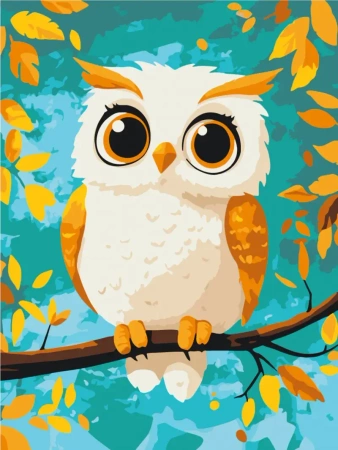 Malowanie po numerach BRUSHME 30x40 cm Kids Sowa