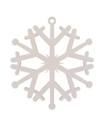 Bombka drewniana Śnieżynka 3szt biała - Cresco