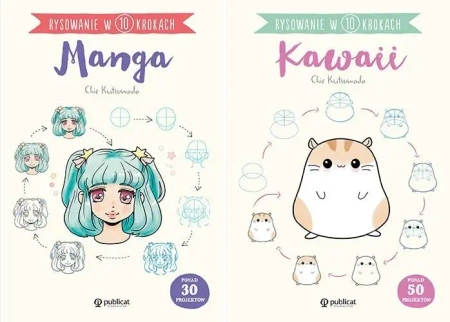 Rysowanie w 10 krokach Manga + Kawai Chie Kutsuwada Nauka rysowania - Chie Kutsuwada
