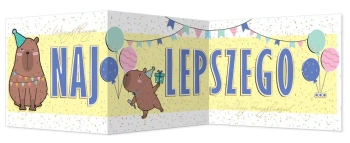 Karnet B6 składany Urodziny - Kapibara - Henry