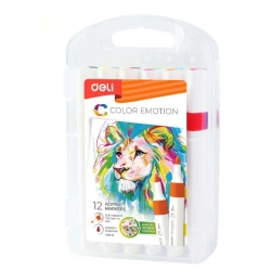 Markery akrylowe 12 kolorów DELI