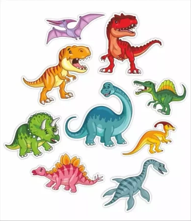 Dekoracje okienne dwustronne - Dinozaury 01 9szt - LearnHow