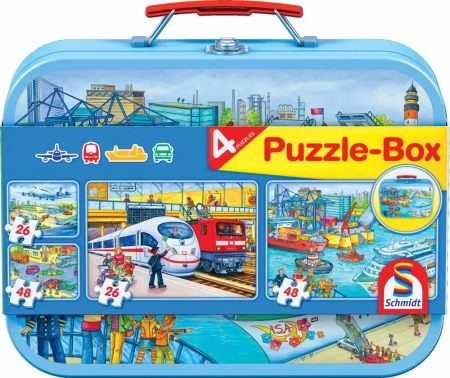 Puzzle 2 x 26 + 2 x 48 w walizce Transport 105575 - Schmidt Puzzle