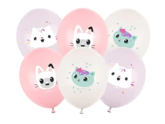 Balony Koci Domek Gabi 30cm 6szt - PartyDeco