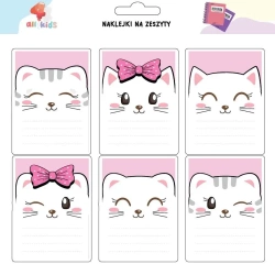 Naklejki na szafkę i zeszyt Różowe kotki - All4Kids