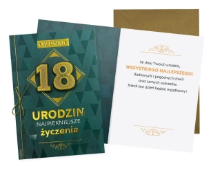 Karnet B6 Urodziny 18 męskie - Kukartka