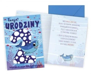 Karnet B6 Urodziny 2 rekin - Kukartka