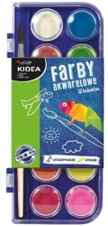 Farby akwarelowe 12 kolorów KIDEA - DERFORM
