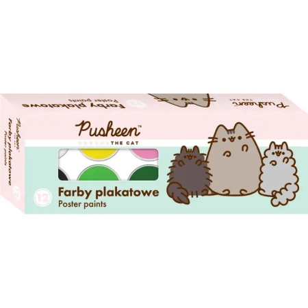 Farby plakatowe PUSHEEN 12 kolorów 20 ml - ST-Majewski