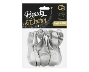 Balony Beauty&Charm metaliki srebrne 10szt - Godan