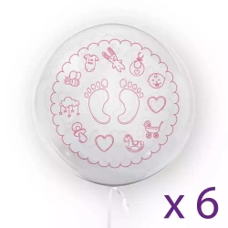 Zestaw 6 sztuk - "Stópki", różowy