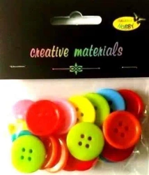 Guziki pastelowe kolorowe 23mm 19g ok.20szt - Galeria Hobby