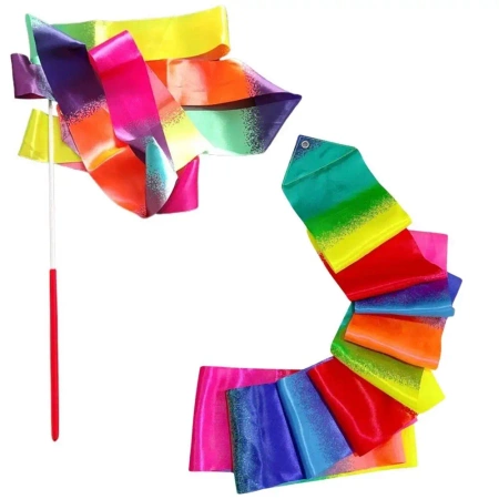 Wstążka gimnastyczna do tańca ćwiczeń kolorowa - Leantoys