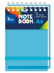 Kołonotatnik A6/100K kratka PP niebieski - Tetis