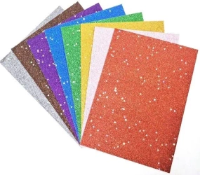 Papier kolorowy brokat gwiazdki A4 8 arkuszy - Fresh