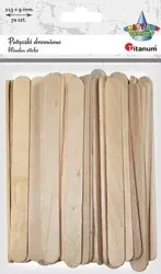 Drewniane patyczki proste 9x113mm 70szt - Titanum