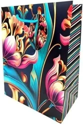 Torebka ozdobna matowa 18x23x10cm tulipany GB23125 - Fresh