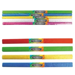 Bibuła marszczona metalizowana, mix kolorów (5 sztuk)