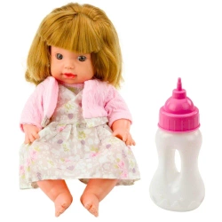 Lalka bobas z butelką i dźwiękiem 30cm - Leantoys