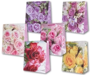 Torebka ozdobna laminowana PL-6 średnia 70 róże - Panorama