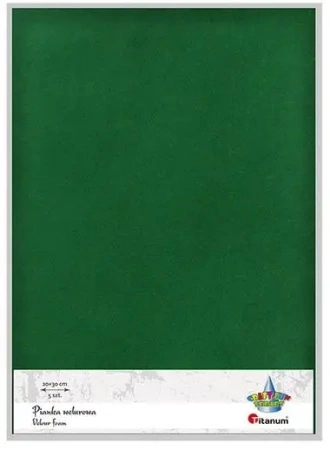 Pianka welurowa 20x30cm zielona 5szt. - Titanum
