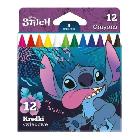Kredki świecowe Disney Core Stitch 12 kolorów - PATIO