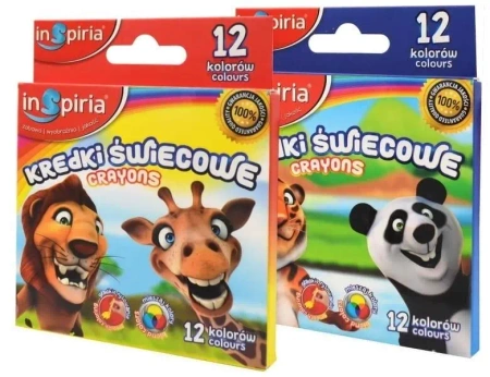 Kredki świecowe 12 kolorów - InSpiria