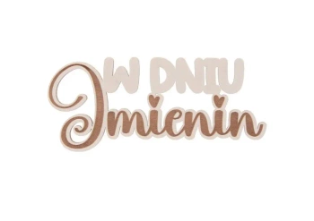 Drewniany napis - W dniu imienin 5szt biały - Cresco