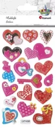 Naklejki wypukłe miękkie serca mix 17szt - Titanum
