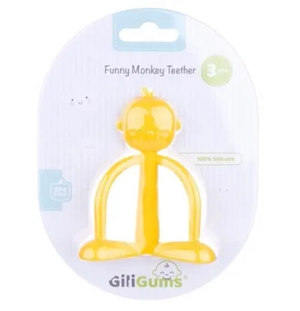 Gryzak uspokajający Małpka żółty - Giligums