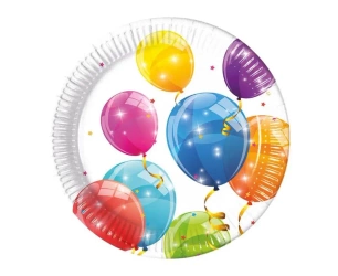Talerzyki papierowe Sparkling Balloons 20cm 8szt - Godan
