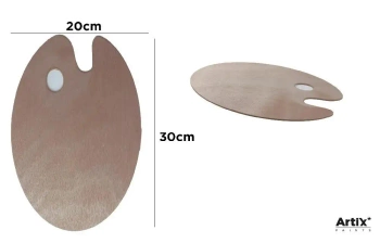 Paleta malarska okrągła drewniana 20x30cm - Artix